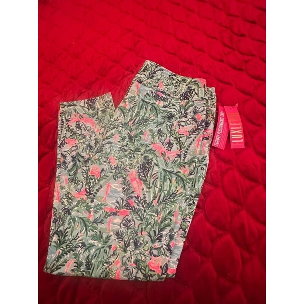 Lilly Pulitzer Luxletic Corso pants Par Fection Golf NWT size 16